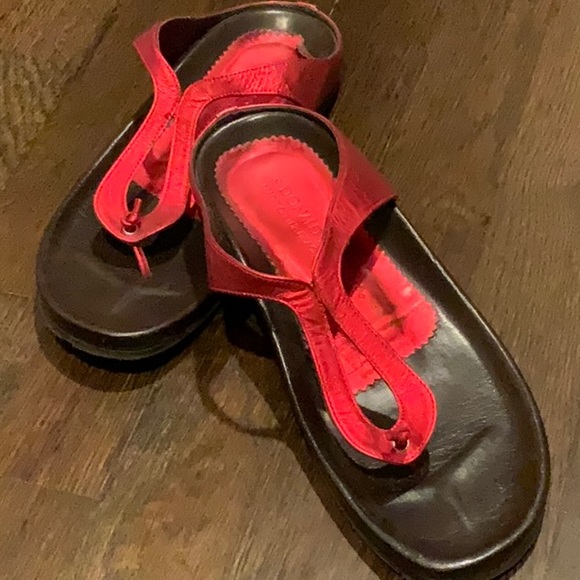 Donald J. Pliner Shoes - Donald Pliner Red Metallic Sandals Donald J. Pliner Shoes - Donald Pliner Red Metallic Sandals
